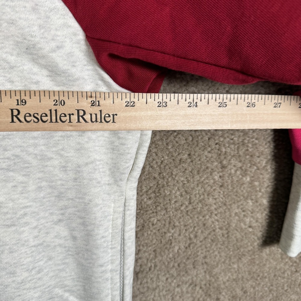 Nike Dri Fit Sweatshirt Womens Medium Gray Red Quarter Zip Just Do It Pullover - Picture 6 of 13